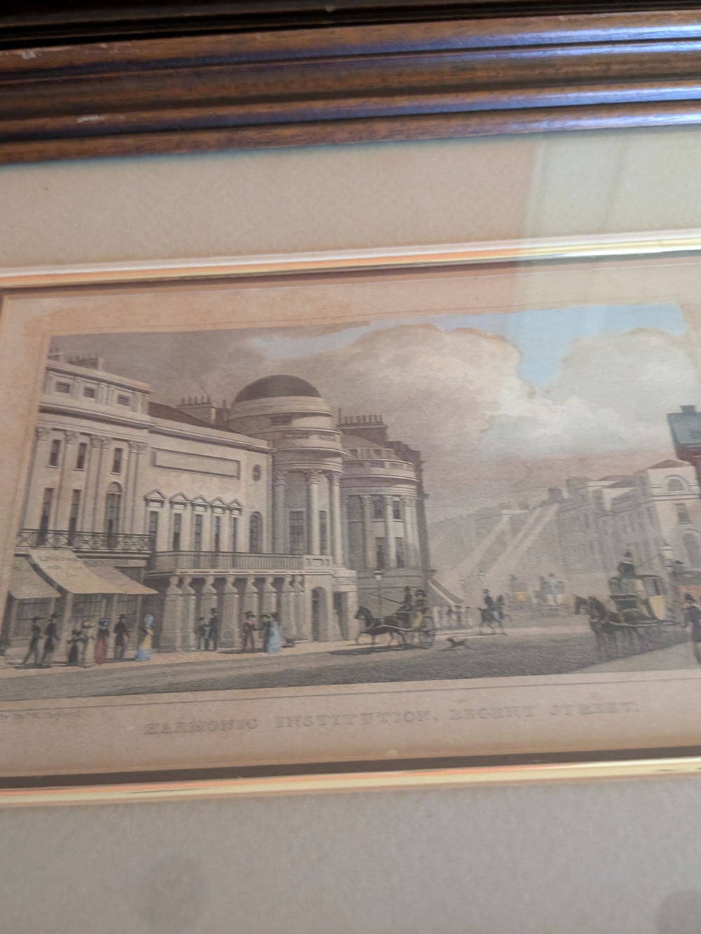 Framed 2 Classical Street Scene Art Print in Beige and Brown Vintage